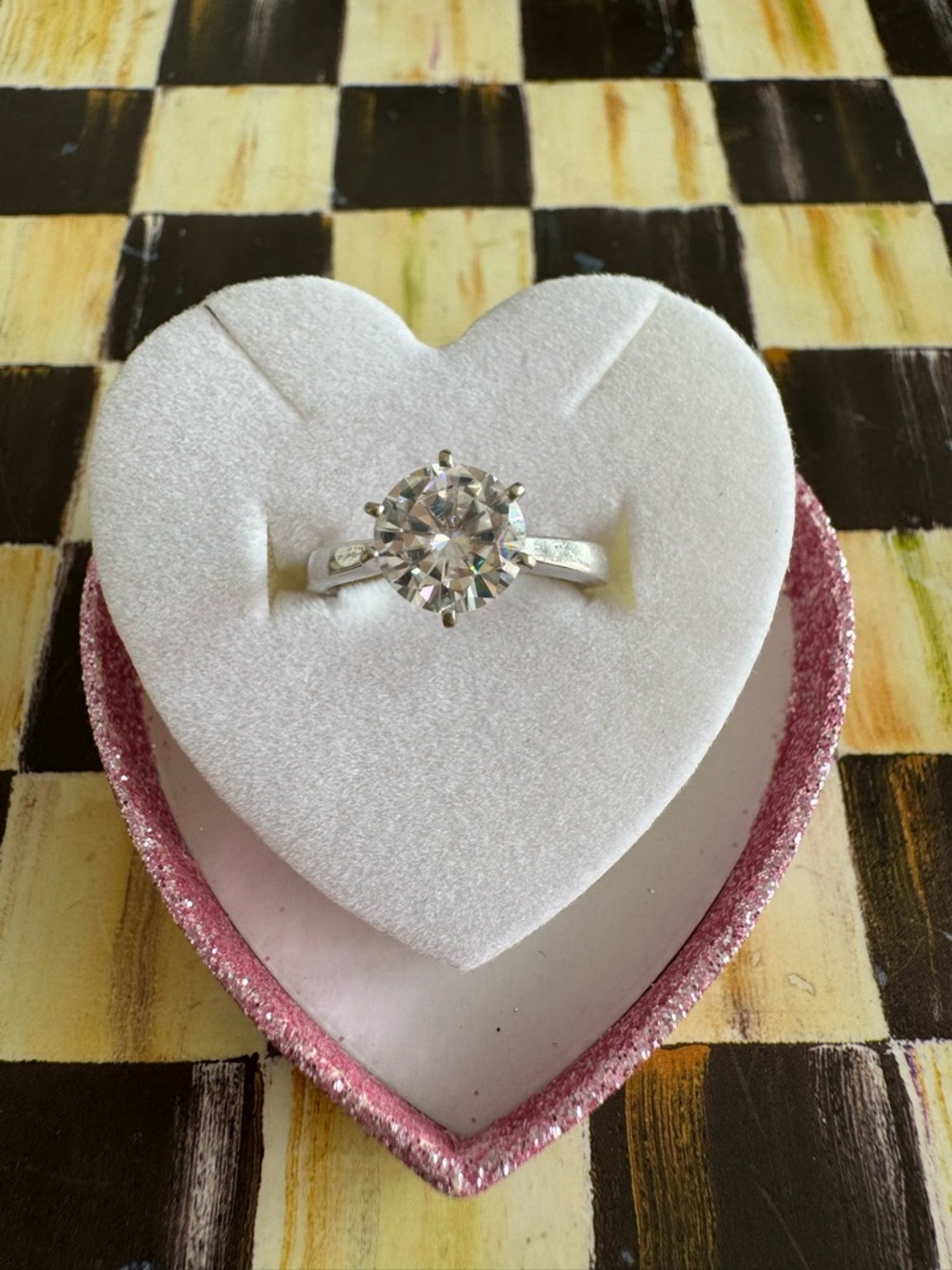 CHARLES and CLOVARD  1.5 ct 14k White Gold Moissanite solitaire ring